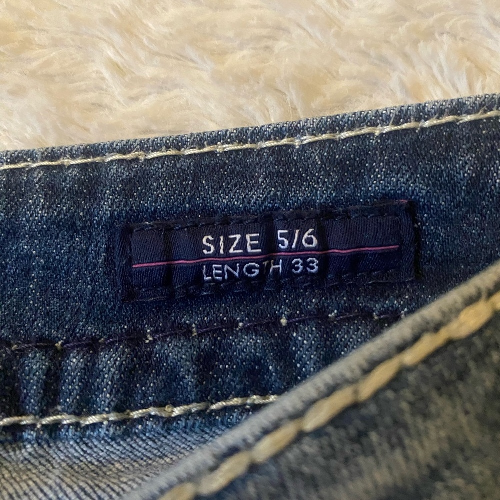 SZ 5/6 Vigoss Women's Dark Blue Slim Boot Cut Jeans with Contrast Stitching - Picture 4 of 11
